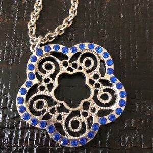 NWT Gorgeous Silver and Blue Ballet Necklace